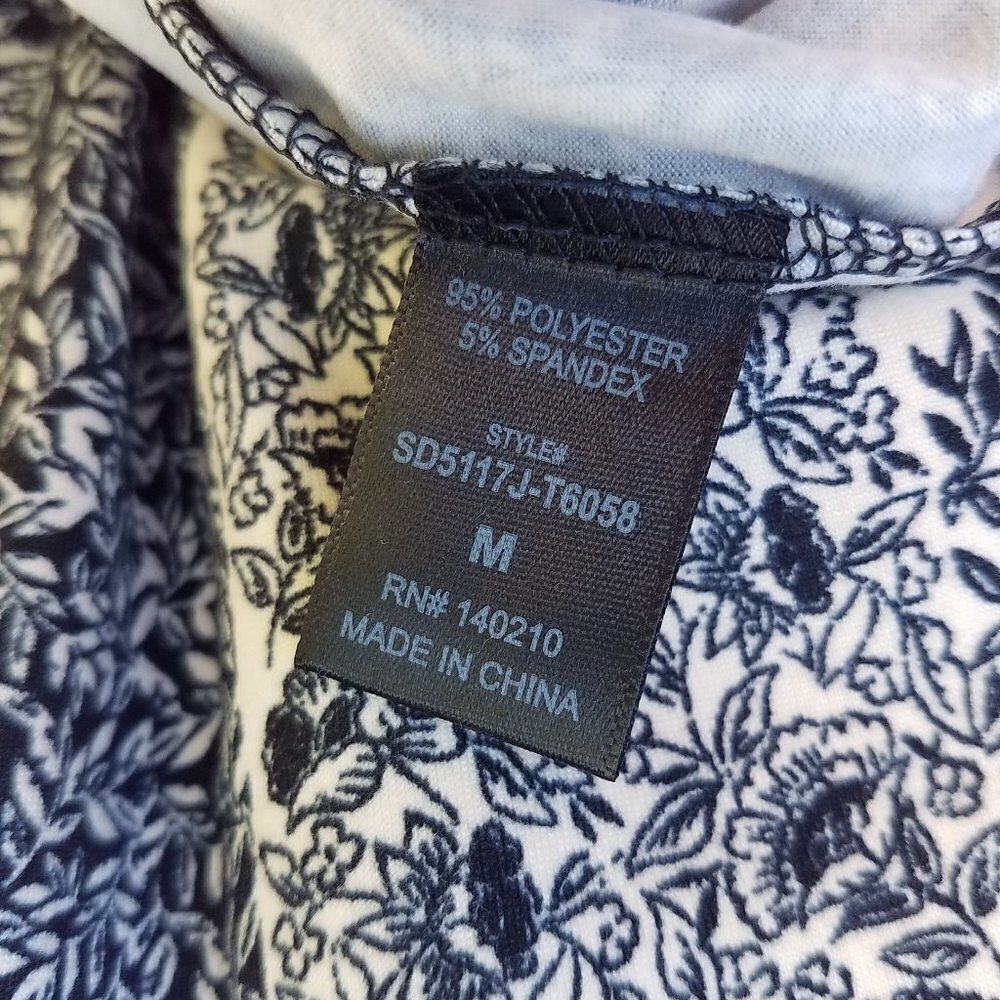 Medium Dress Black Floral by Love Cameron Striped Shirt Women NWOT - Picture 7 of 7